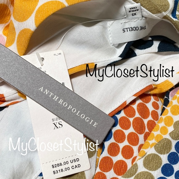 Anthropology The Odells Maxi Dress NWT $288 S/XS RARE Printed Pucci Dots UNICORN - Picture 8 of 9